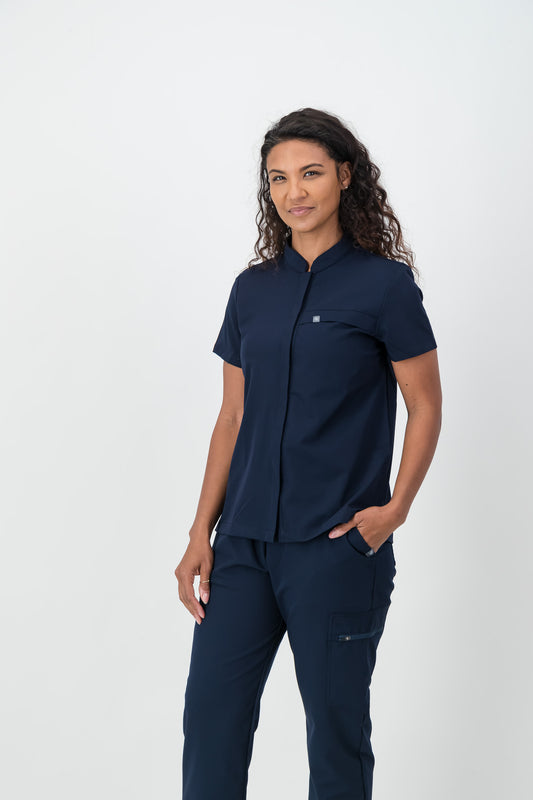 The Charlotte Women's Scrub Top - Navy