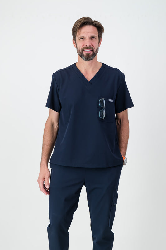 The Chris Men's Scrub Top - Navy