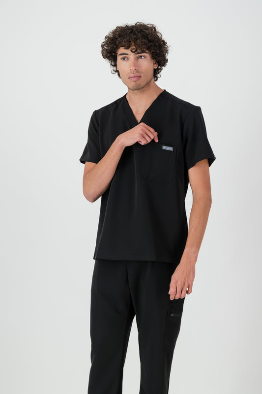 The Chris Men's Scrub Top - Black