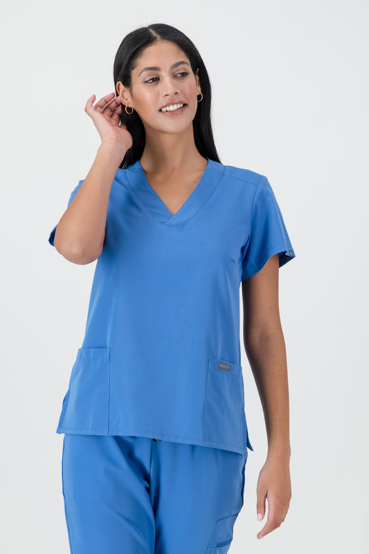 The Marie Women's Scrub Top - Cool Marine