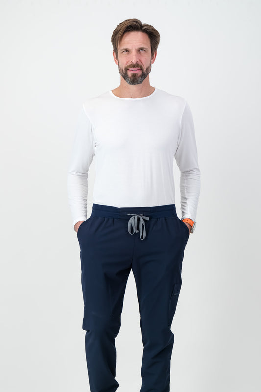 Men's Long-sleeve Underscrub - White