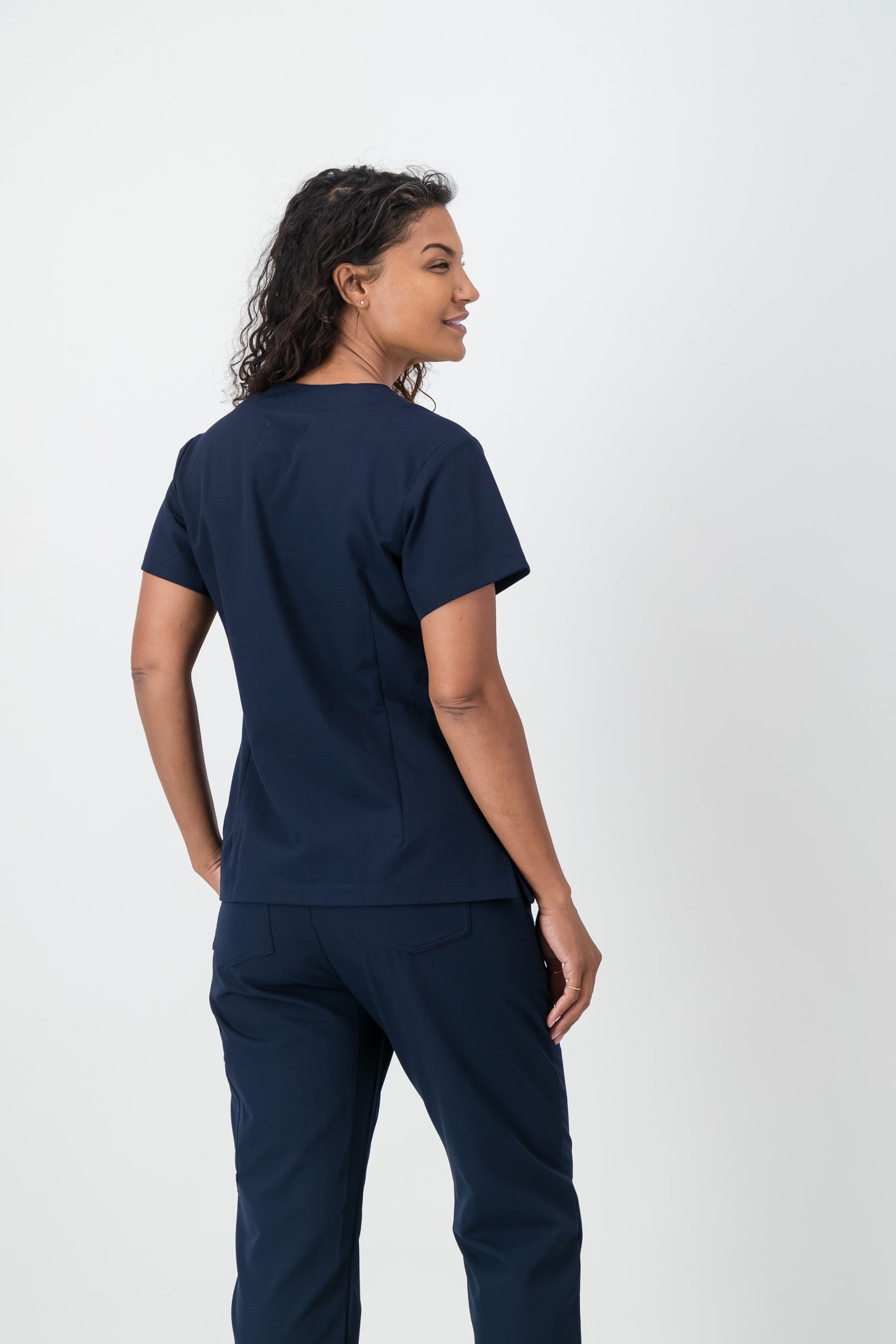 The Marie Women's Scrub Top - Navy