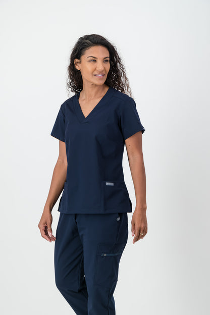 The Marie Women's Scrub Top - Navy