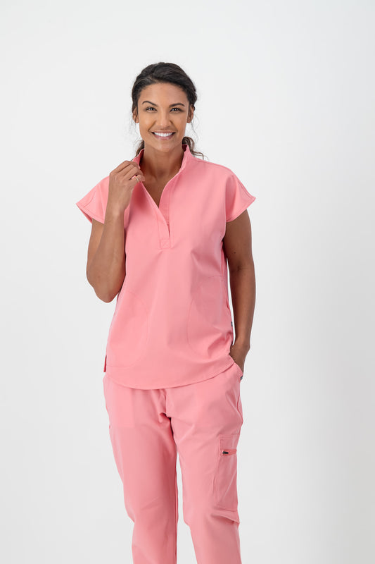 The Emma Women's Scrub Top - Coral