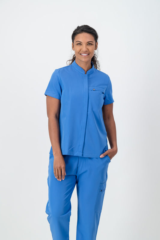 The Charlotte Women's Scrub Top - Cool Marine